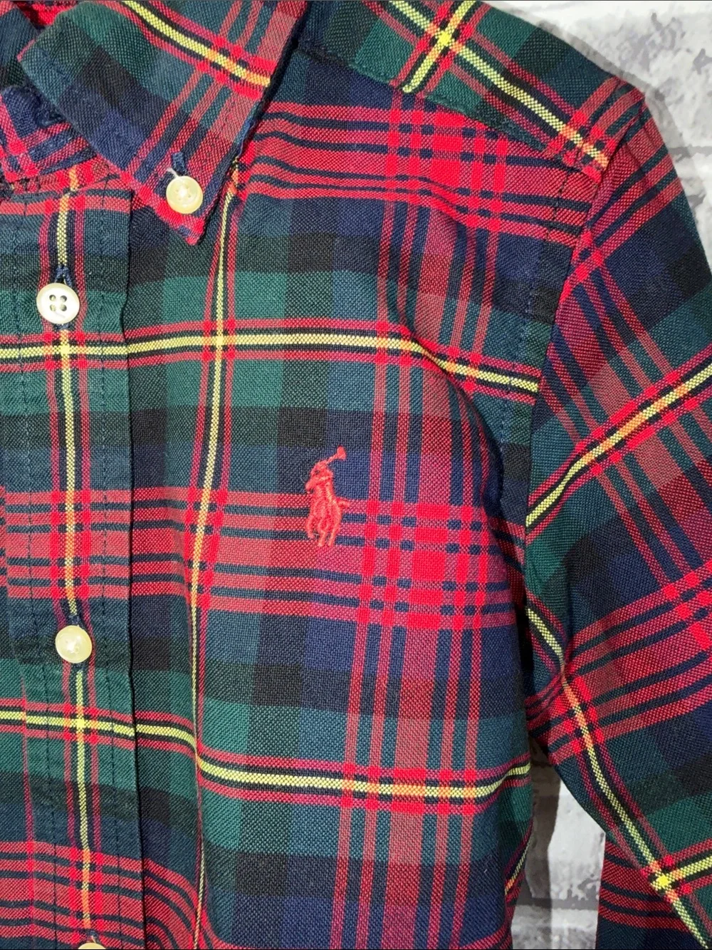 Ralph Lauren Red & Green Plaid Button-Down Shirt